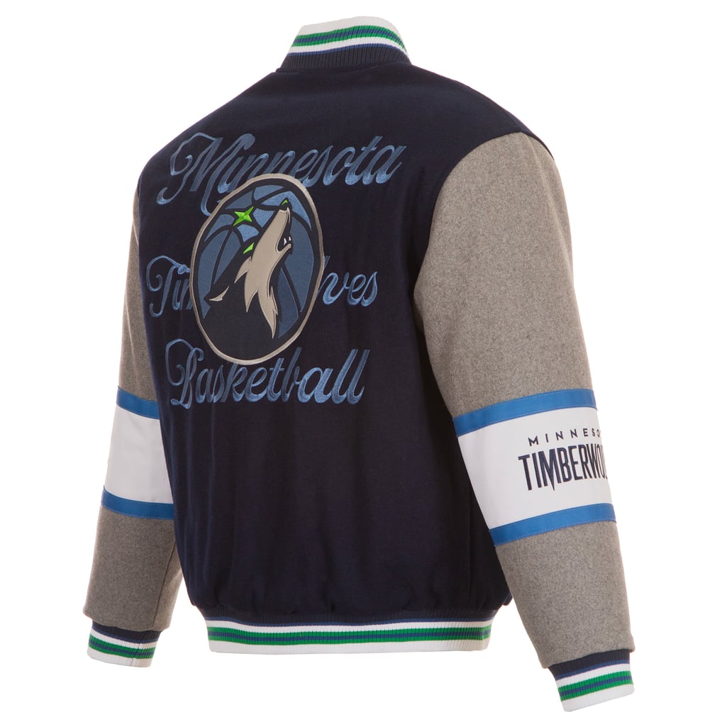  Minnesota Timberwolves JH Design Reversible Wool Full-Zip Jacket - Navy